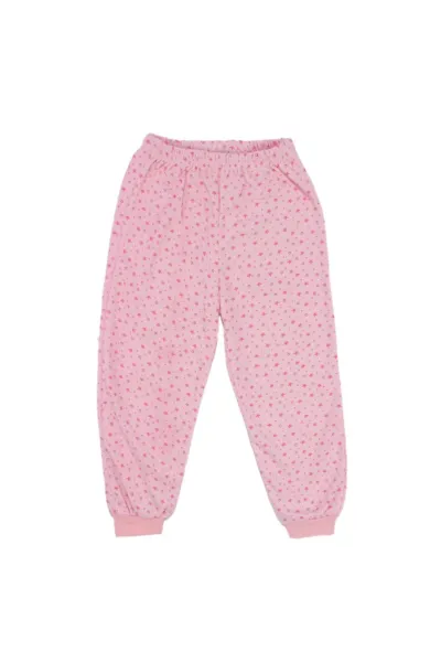 Kız Çocuk Pembe Yıldız Baskılı Çıtçıtlı Pijama Takımı