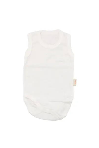 Unisex Ekru Jakarlı Askılı Çıtçıtlı Body Zıbın