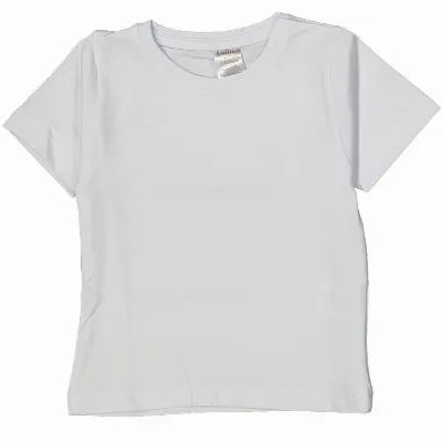 Unisex Beyaz Sade Kısa Kol Tişört