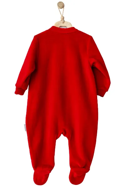 Andywawa AC25332 Happy Newyear Kadife Bebek Tulum Red