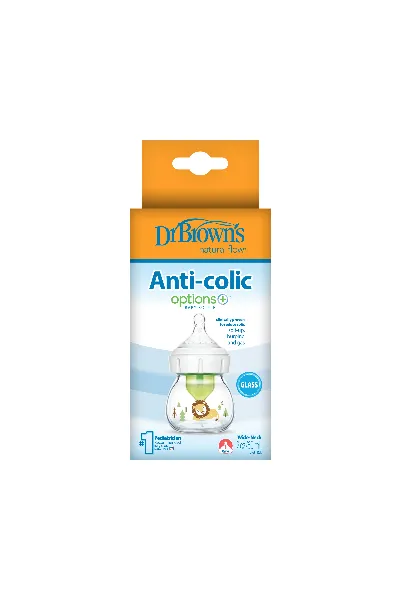 Dr.Brown's Geniş Ağız Anti Kolik Options+ Cam Biberon 60 ml