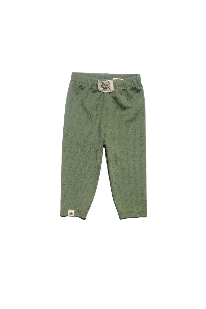 Unisex Yeşil Fitilli Tayt Pantolon Tek Alt