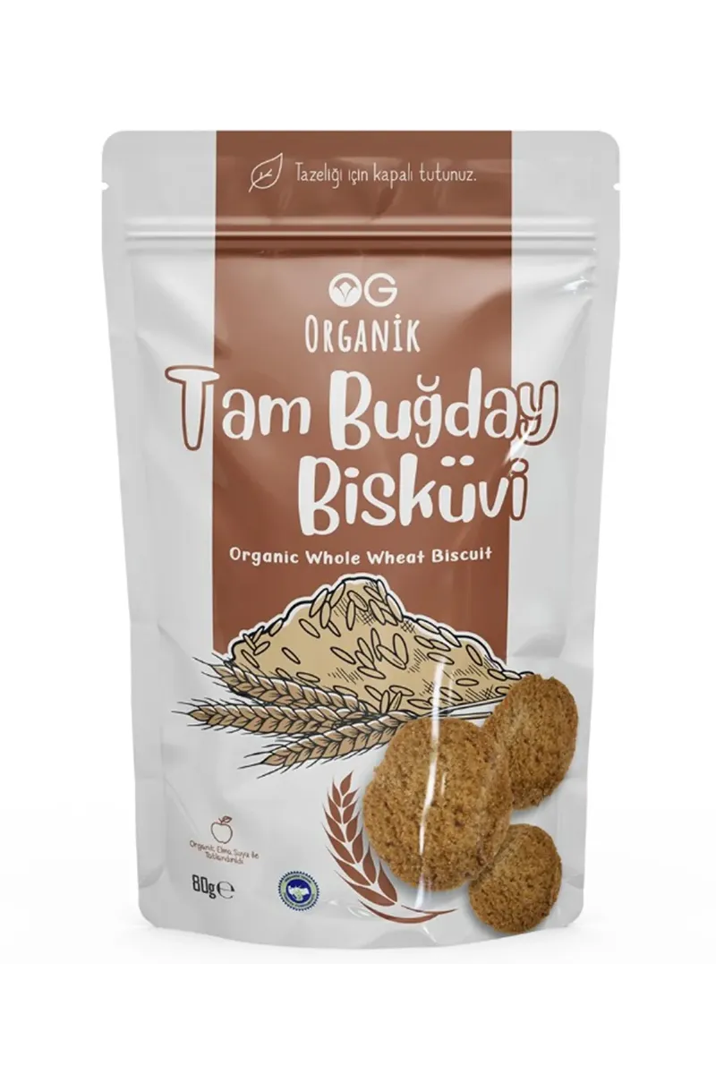 OG Natural Organik Tam Buğday Bisküvi 80gr