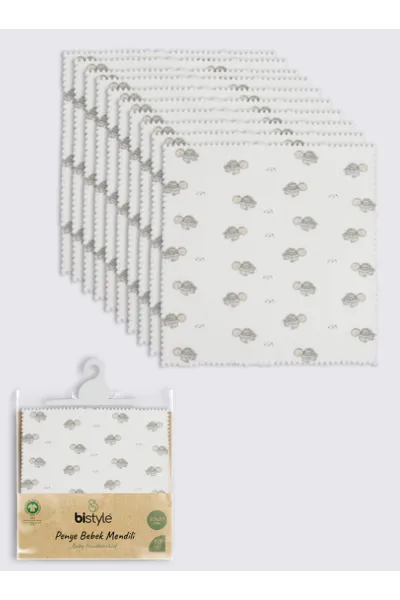 Bistyle Tortoise 20x20 10'Lu Penye Mendil 90163 Ekru