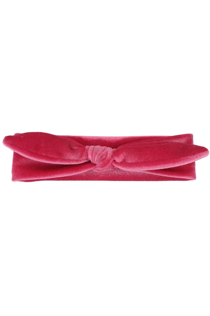 Kız Bebek Fuşya Kendinden Bağlamalı Kadife Bandana