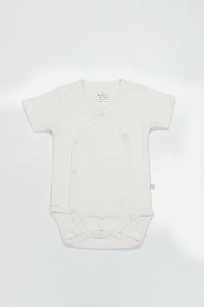 Bistyle Organik Natural Basic Style Kruvaze Yarım Kol Body BS17101 Ekru