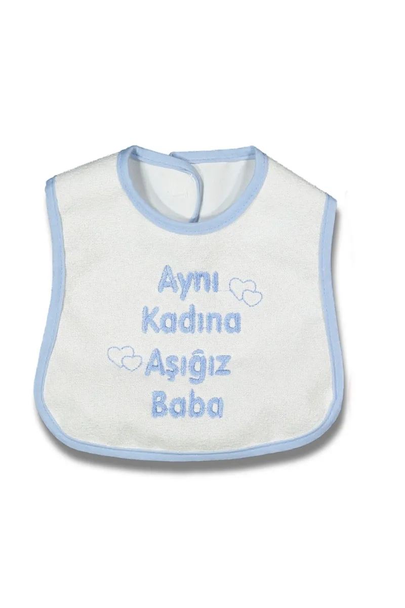 Aynı Kadına Aşığız Baba Yazılı Mavi Önlük