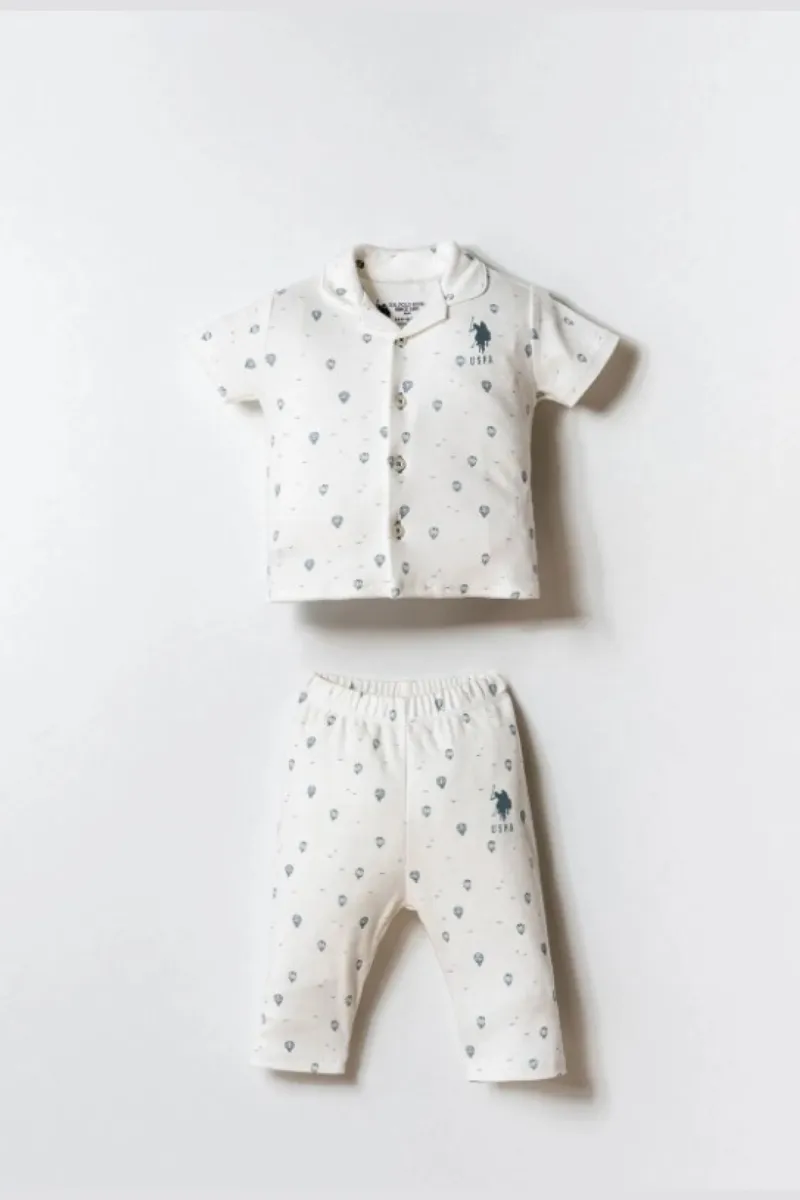 U.S. Polo Gömlek Pijama Takımı USB2852 Beyaz