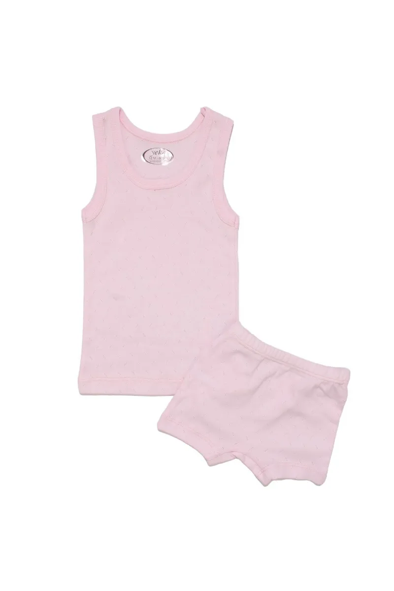 Unisex Pembe Jakarlı Atlet Boxer Takım