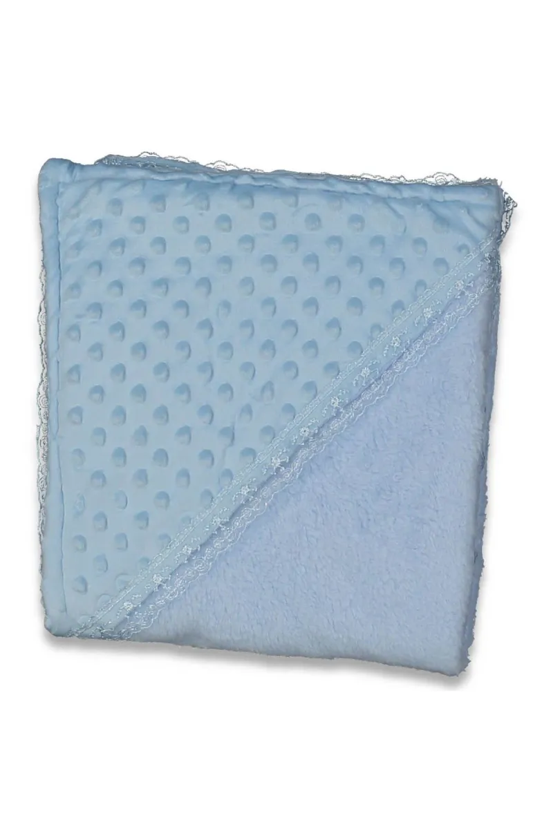 Unisex Bebek Mavi Polarlı Nohut Battaniye 80x90