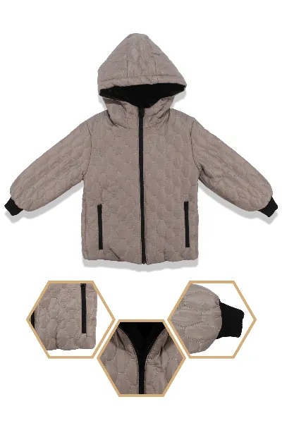 Unisex Vizon İçi Peluş Kapitoneli Mont