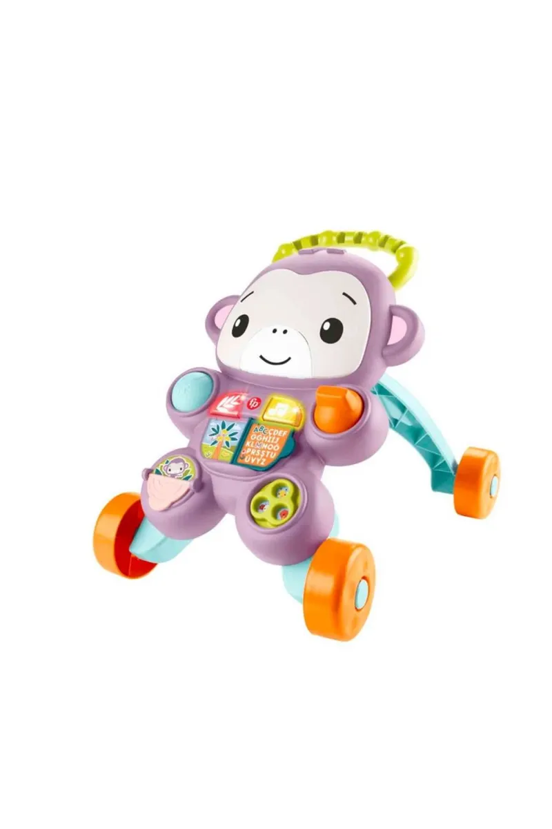 Fisher Price Sesli ve Işıklı Benimle Öğren Mor Maymun Yürüteç JGW94
