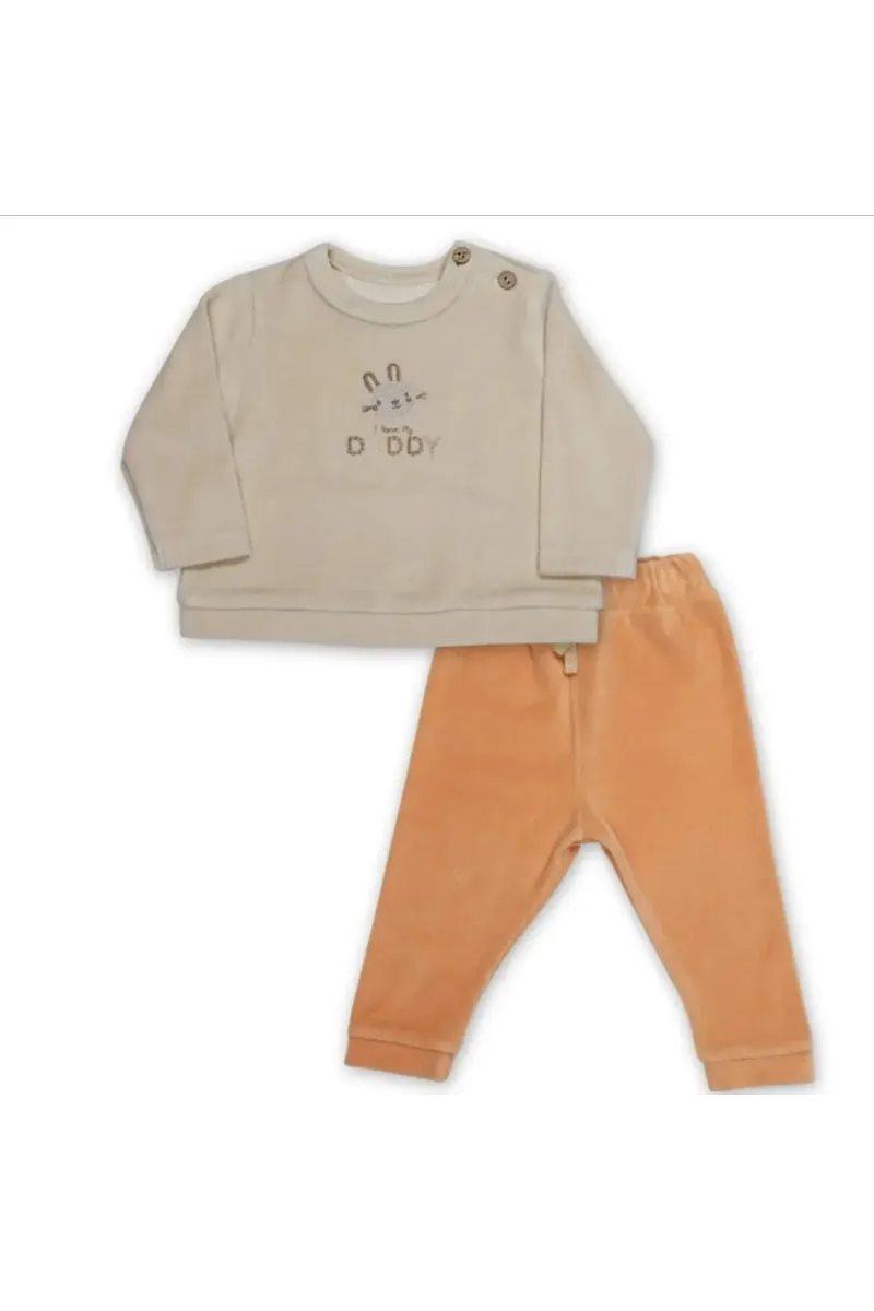 Bistyle 2li Takim Kadife I Love Daddy 14113 Bej