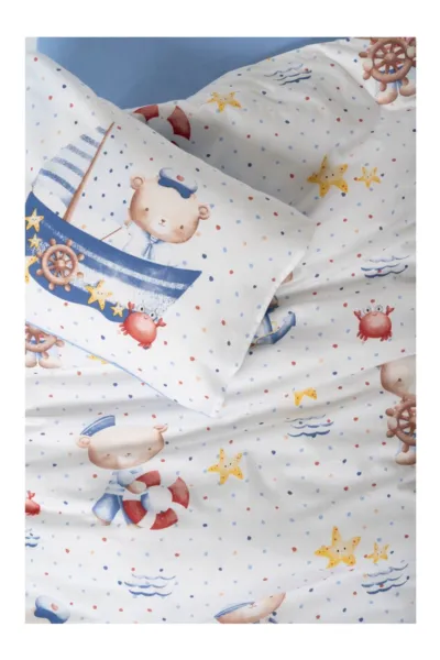 Cotton Box Ranforce Bebek Nevresim Takımı Seaman Mavi