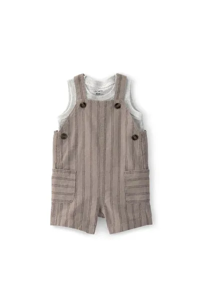 Carters Erkek Bebek Salopet Set 1U591710 Kahverengi