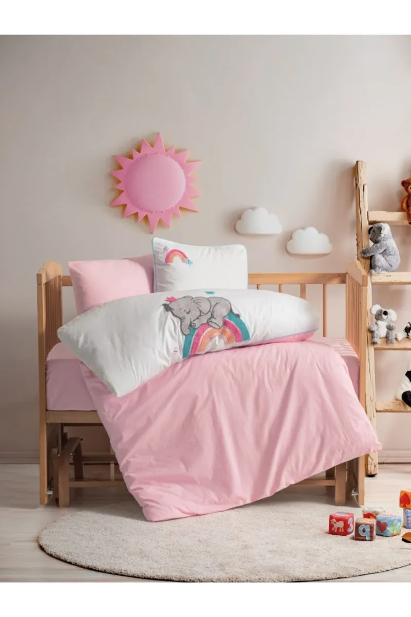 Cotton Box Punch Ranforce Nakışlı Bebek Nevresim Takımı Lucky