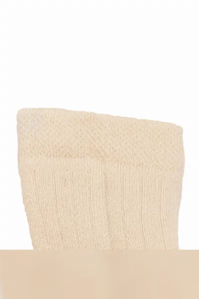 Unisex Ekru Kaydırmaz Taban Polar Çorap