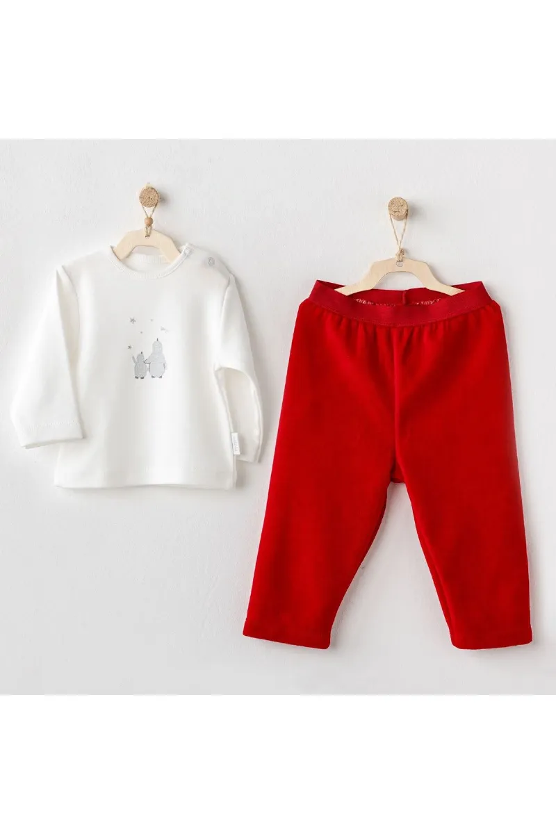 Andywawa AC25103 Happy Newyear 2'Li Bebe Takım Red