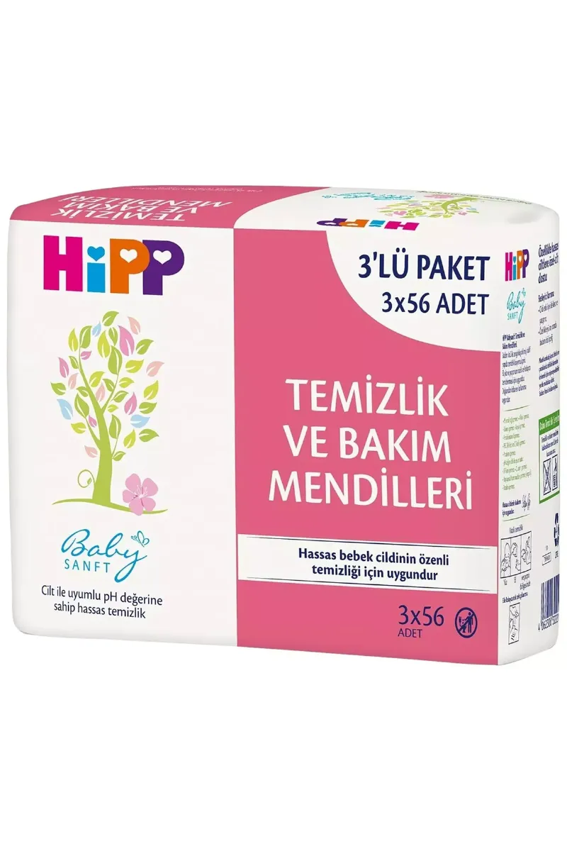 Hipp Temizlik ve Bakım Mendili 56x3'Lü 168 Yaprak