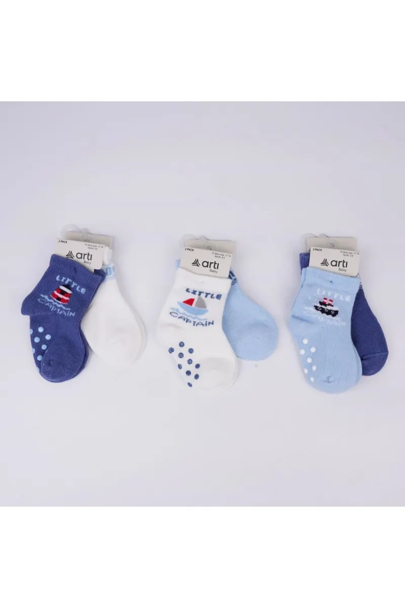 Katamino Filip 2'li Abs'li Erkek Bebek Soket Çorap K44143 Asorti
