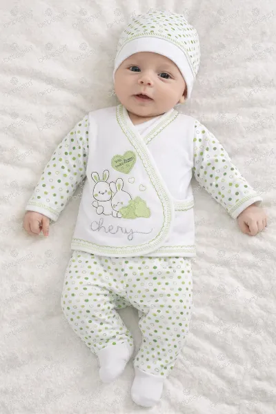 Chery Yeşil 7 li Bebek Hastane Çıkış Seti